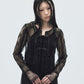 flower lace bijou china button long cardigan【Delivery in October 2025】