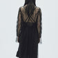 flower lace bijou china button long cardigan【Delivery in October 2025】