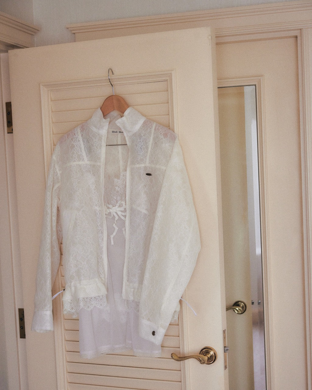 fuzzy lace drawstring blouson Khaki【Delivery in January 2026】