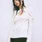 layered bra puff sleeve blouse White【Delivery in February 2025】