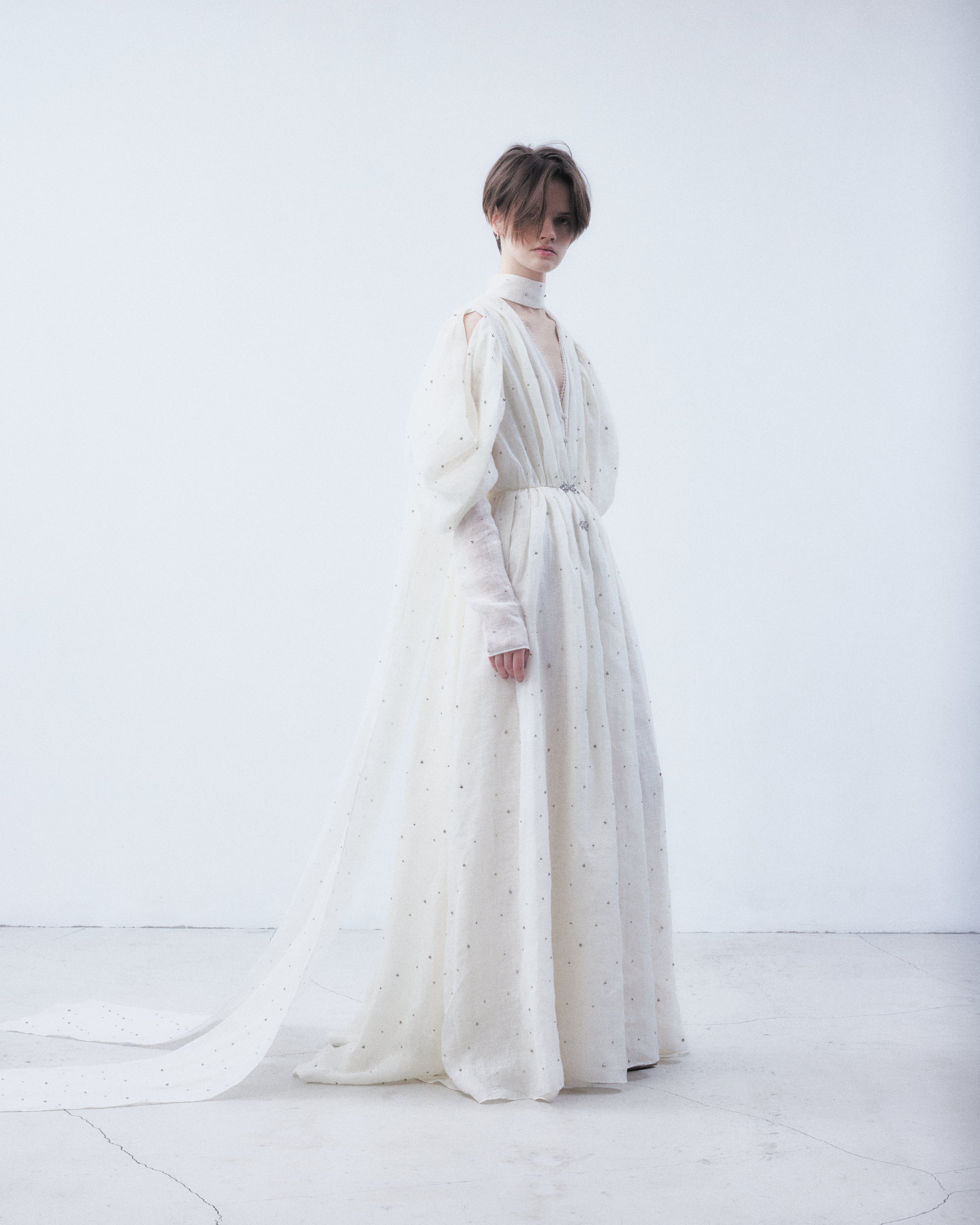 タナカダイスケ|ドレス|dot bijou linen drape dress – tanakadaisuke