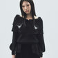 bijou tiara off-shoulder knit Black【Delivery in September 2025】