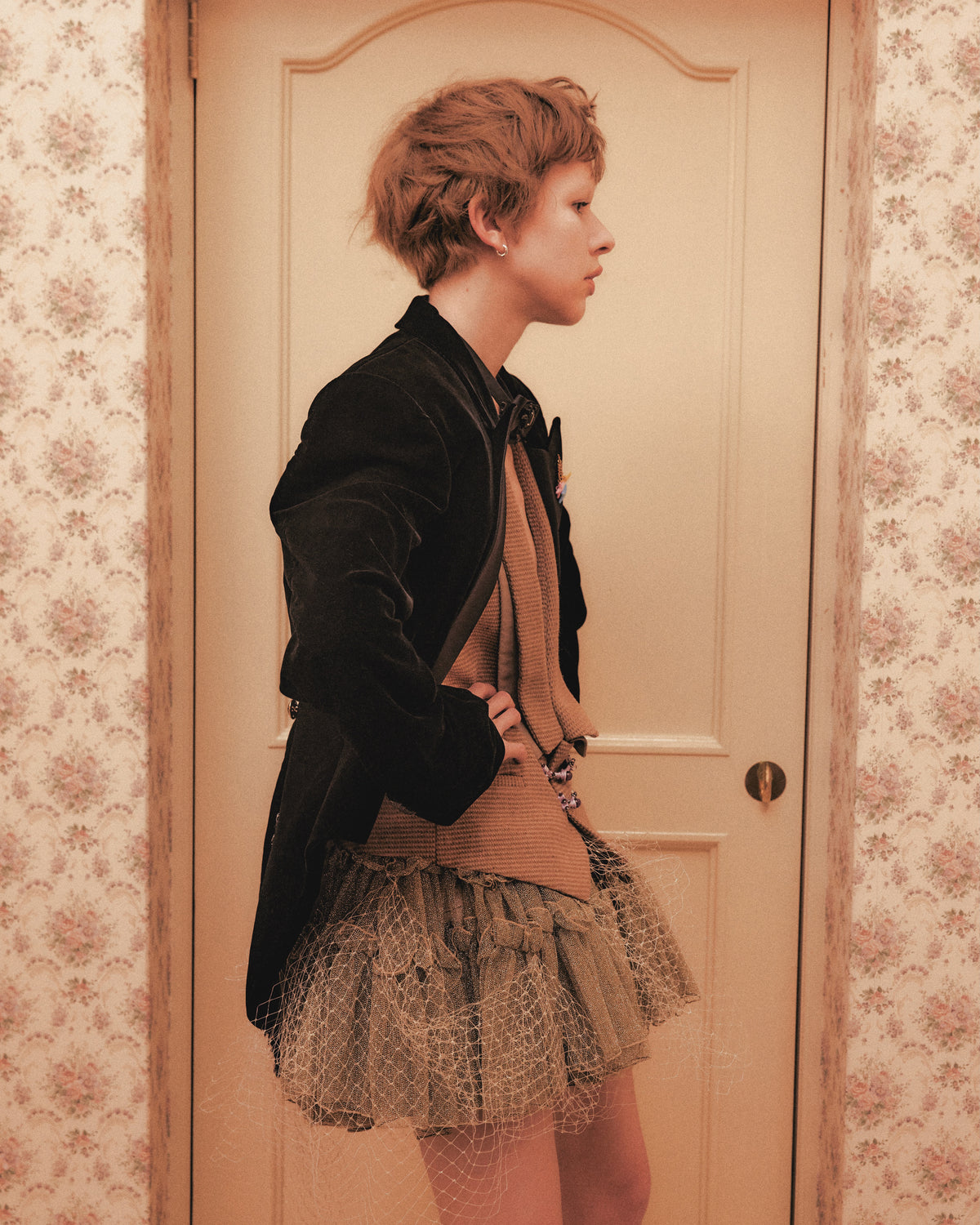 tanakadaisuke Houndstooth wool vest ベスト