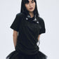 LOVE glitter T-shirt Black × Black【stock】