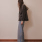 Silver foil print ornament denim pants Blue【Delivery in February 2027】