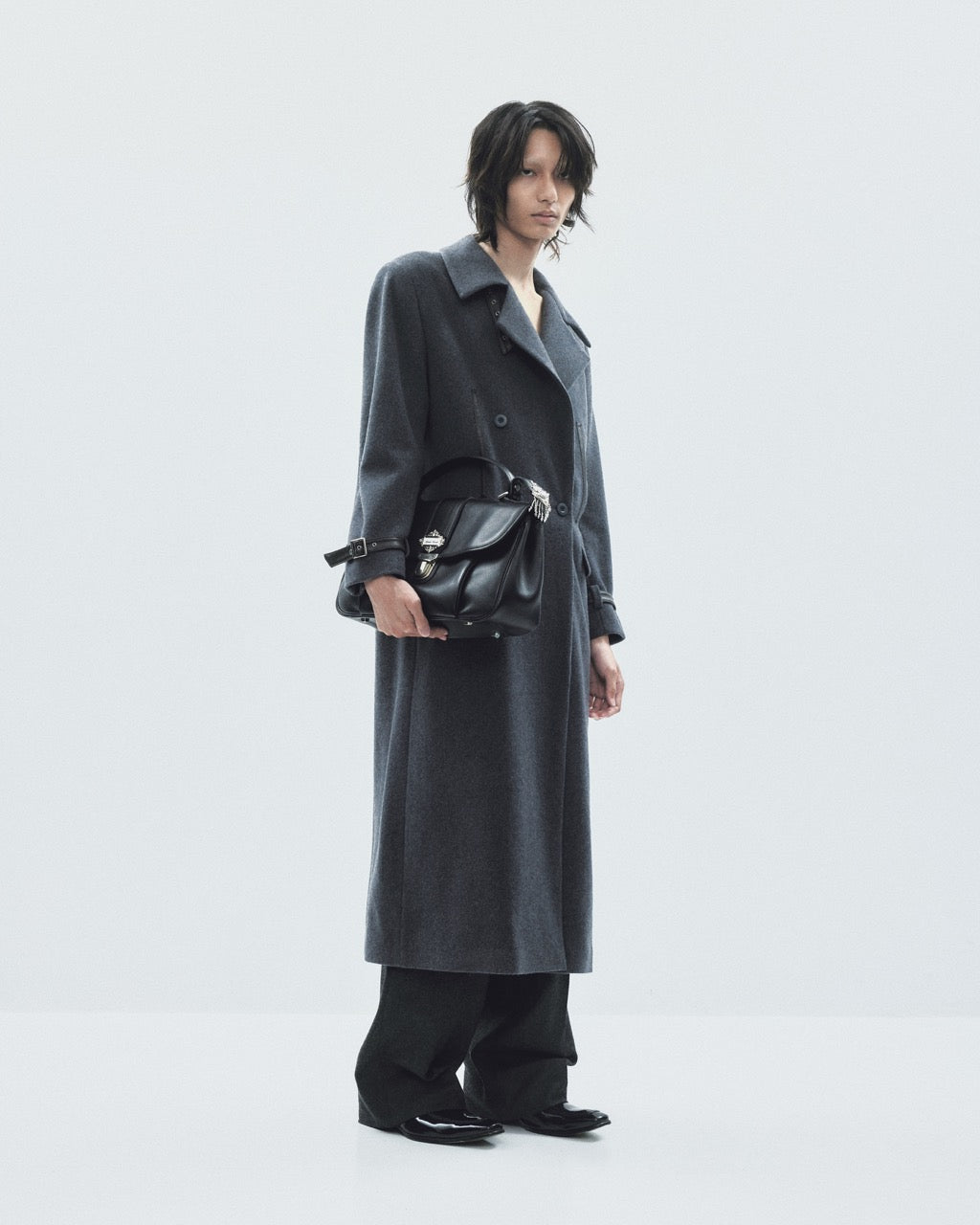 lace up soutien collar coat Gray【Delivery in November 2025】