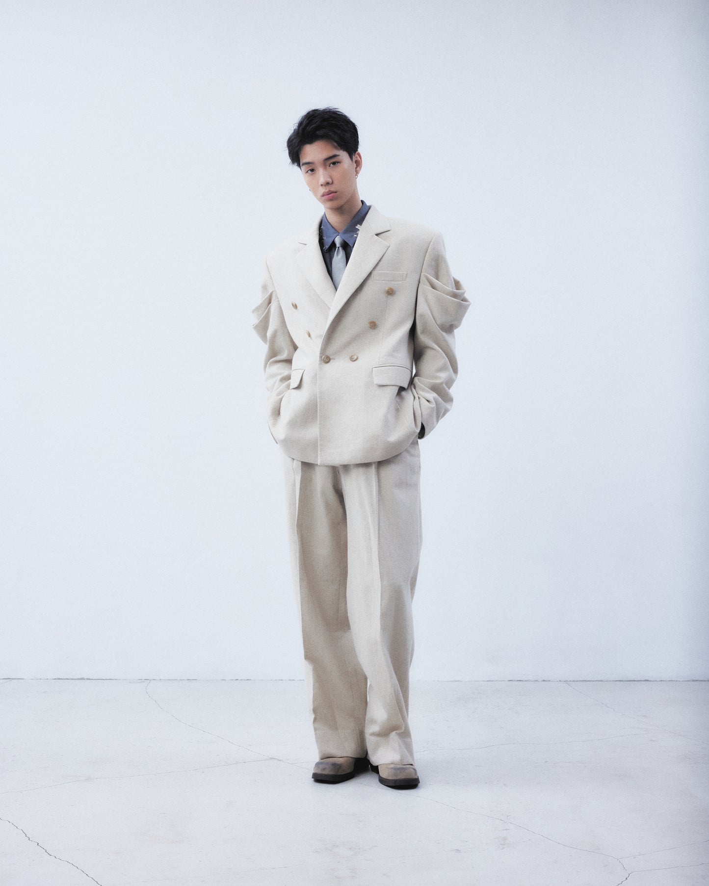 wool linen straight pants【Delivery in September 2026】