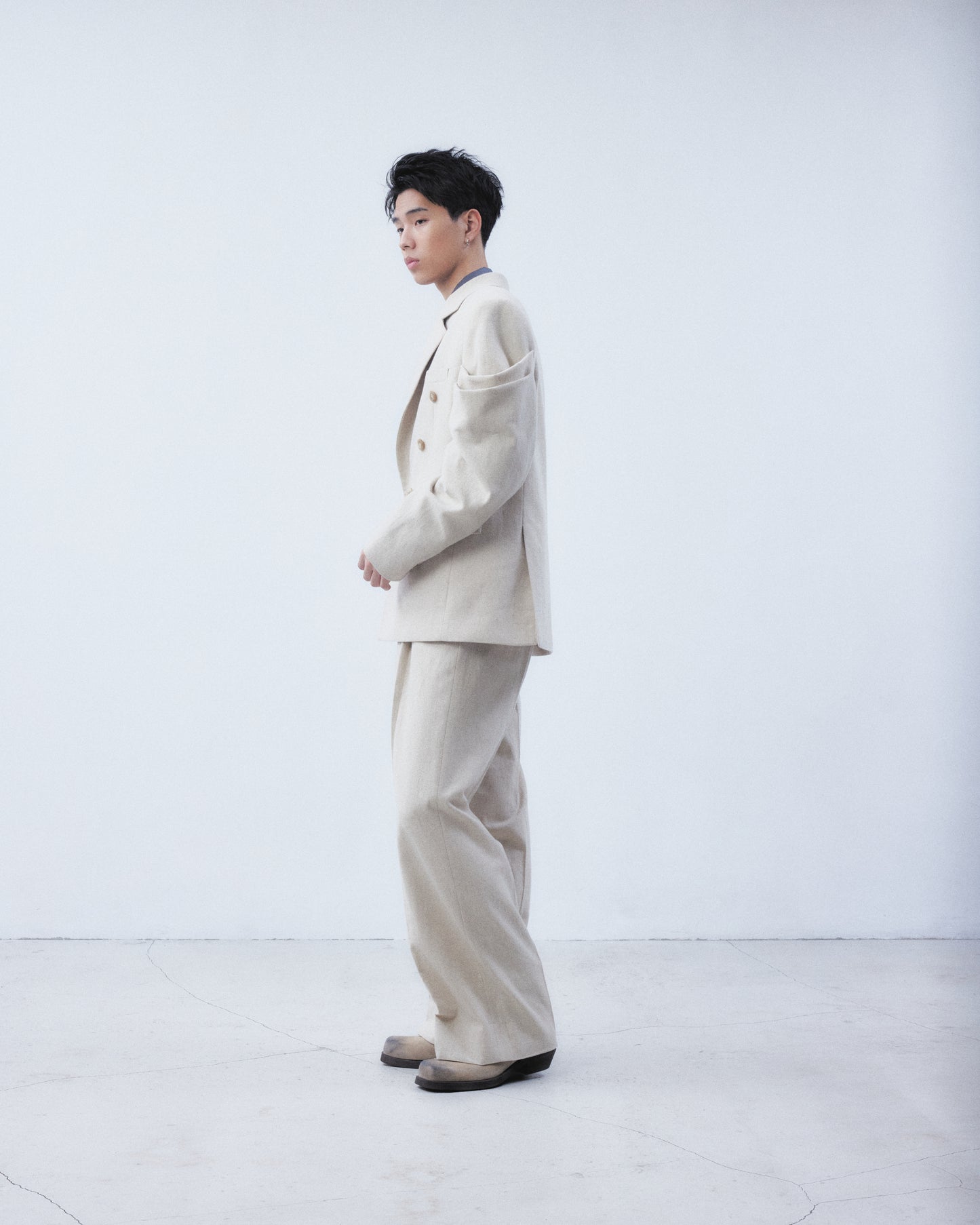 wool linen straight pants【Delivery in September 2026】