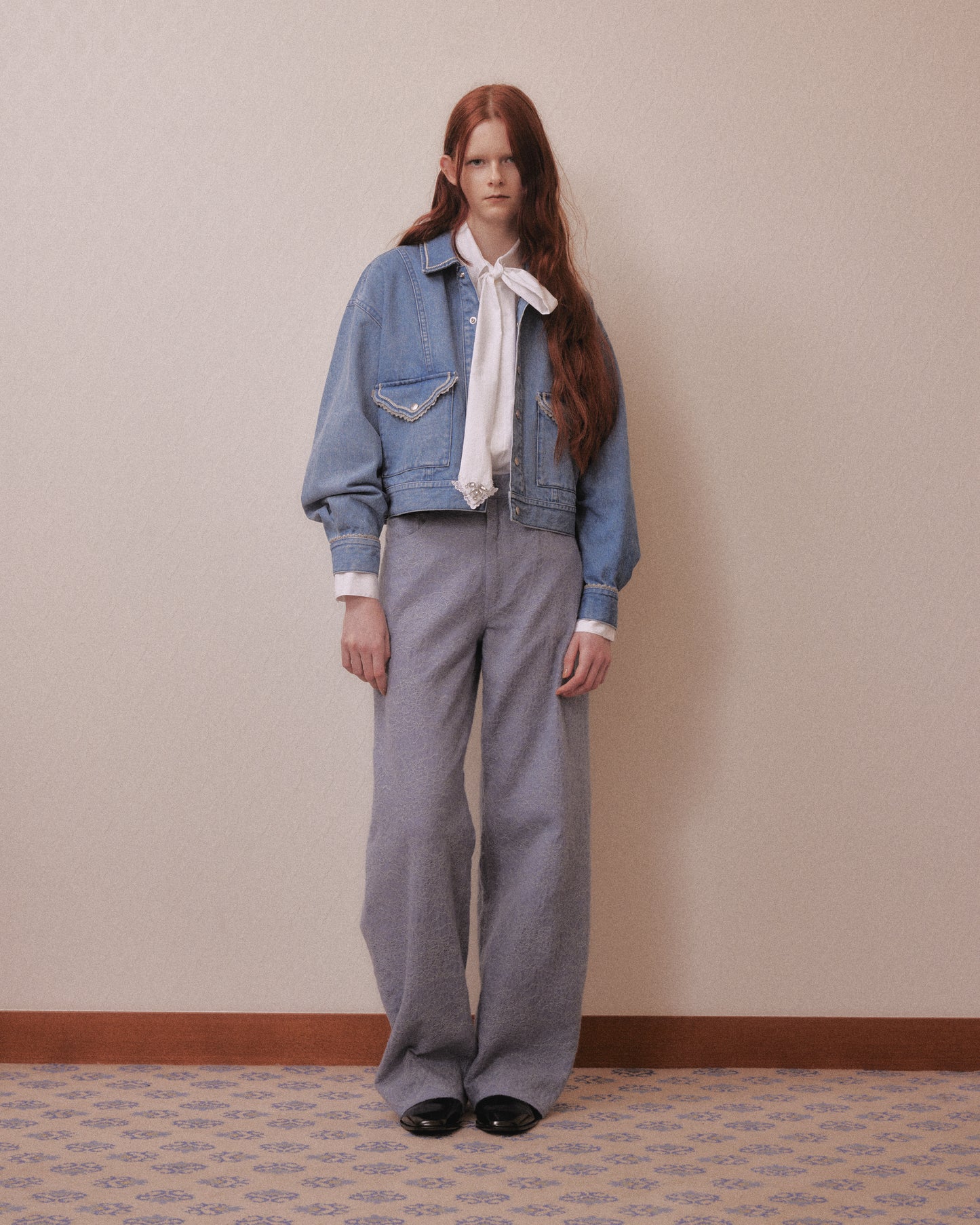 Letter pocket denim jacket Blue【Delivery in February 2027】