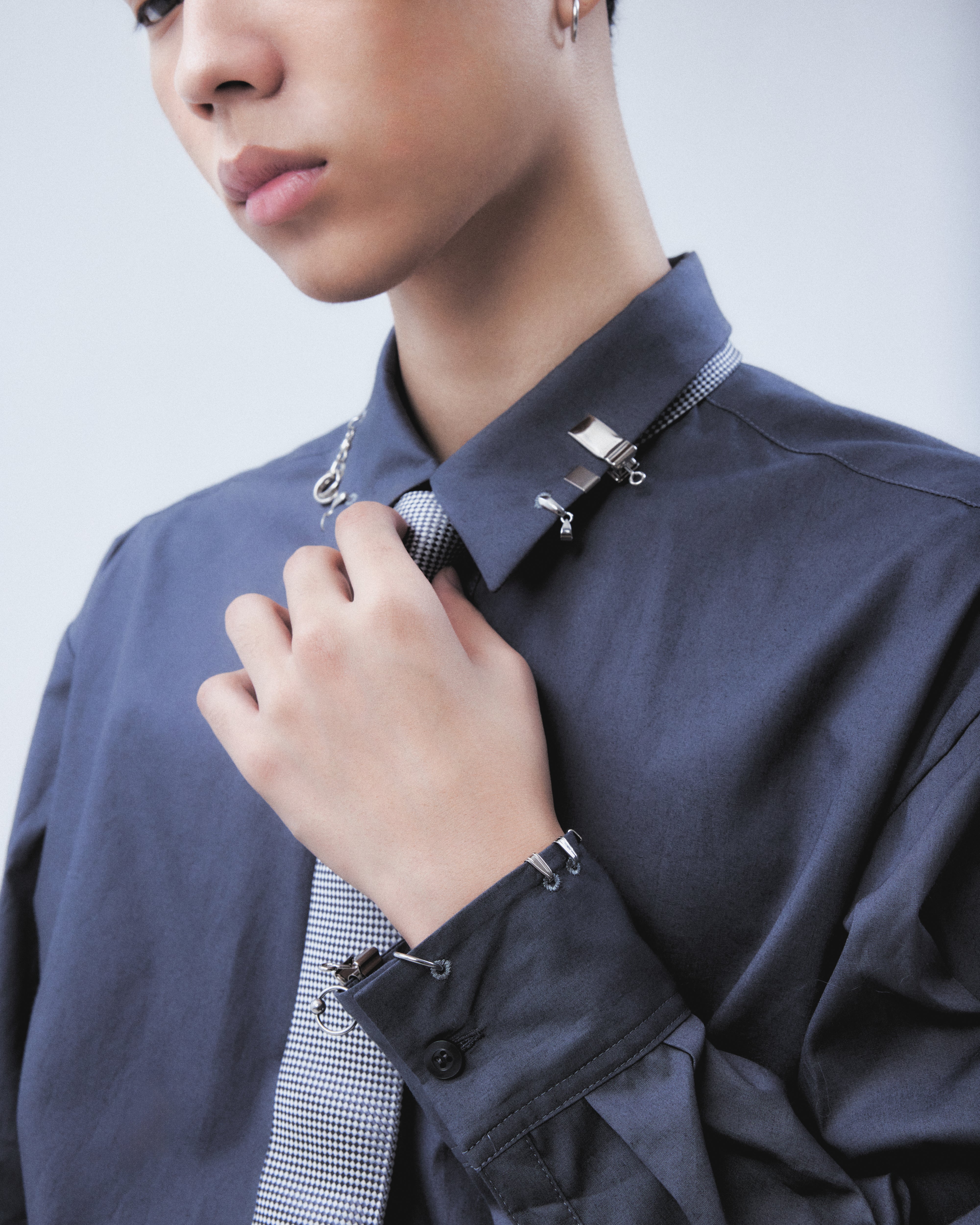 タナカダイスケ|シャツ|body piercing shirt Gray – tanakadaisuke