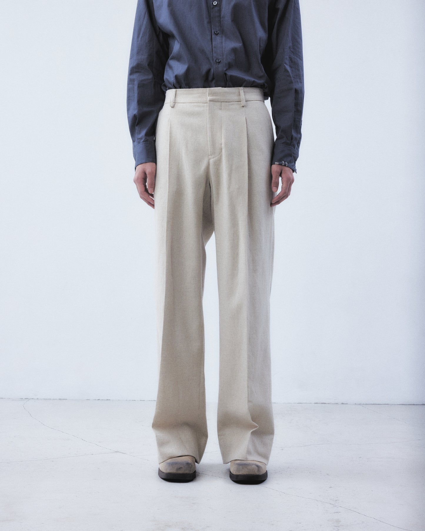 wool linen straight pants【Delivery in September 2026】