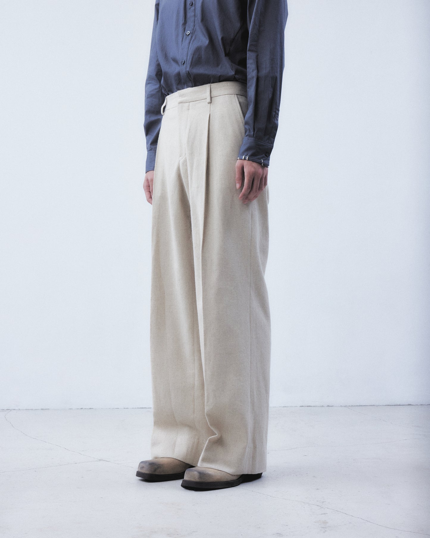 wool linen straight pants【Delivery in September 2026】