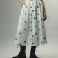 cherry embroidery long skirt White【Delivery in September 2026】