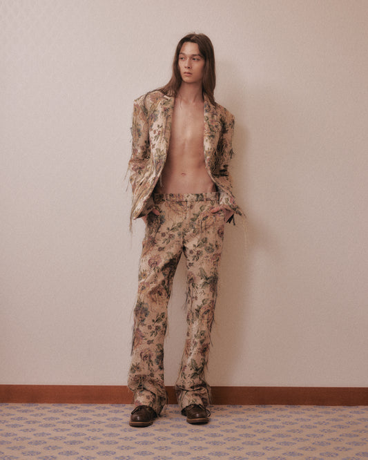 Frolal jacquard fringe pants One color【Delivery in March 2027】