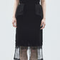 flower lace black velour skirt【Delivery in November 2025】
