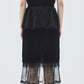 flower lace black velour skirt【Delivery in November 2025】