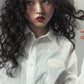 cherry embroidery long sleeve shirt White【Delivery in September 2026】