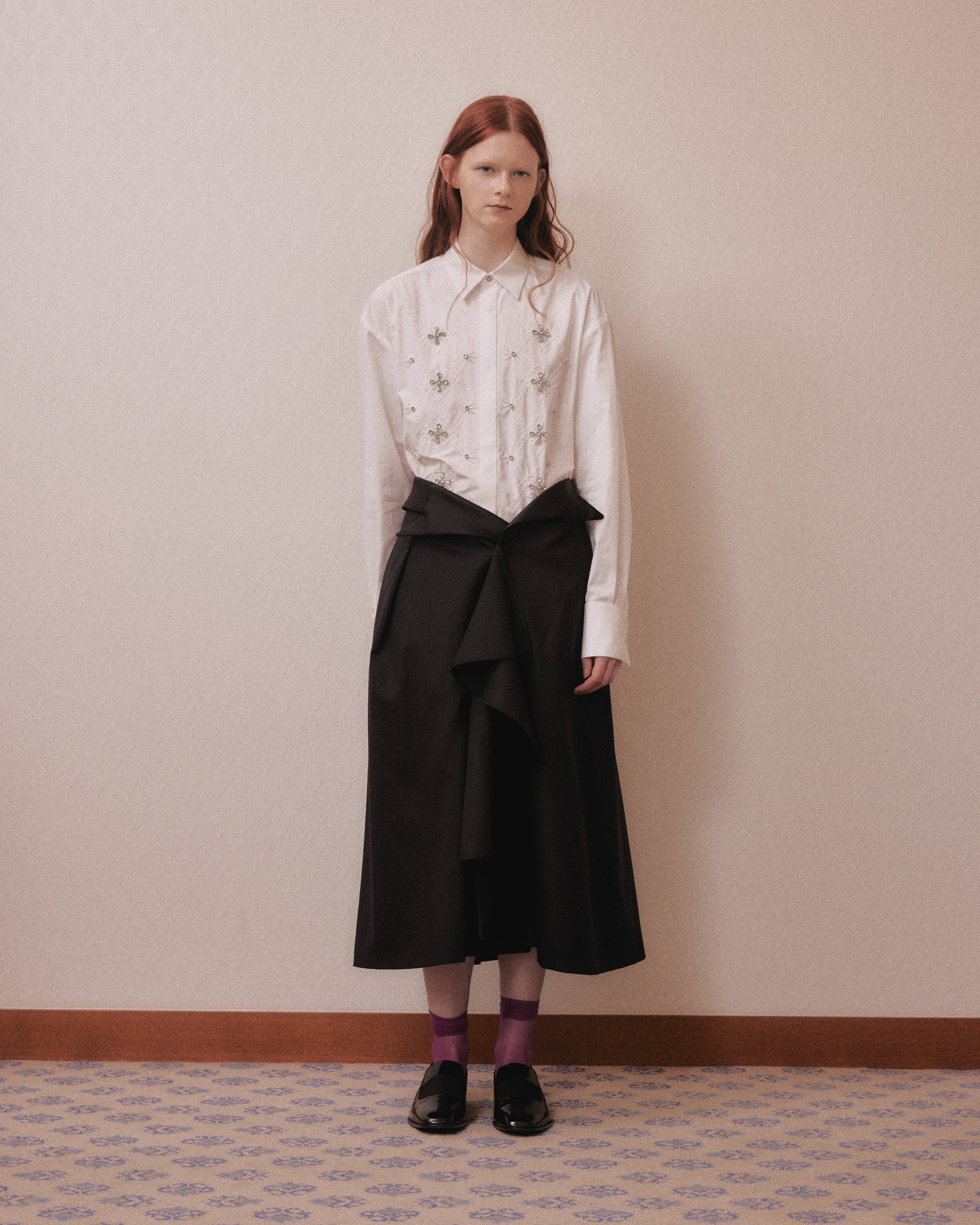 tanakadaisuke(タナカダイスケ)|スカート|Tailored collar skirt Black