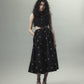cherry embroidery long skirt Black【Delivery in September 2026】