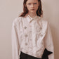 lace argyle bijou shirt white【Delivery in February 2027】