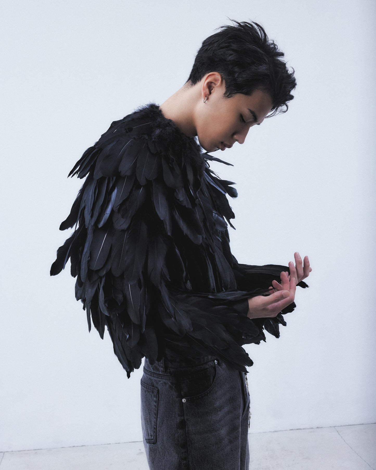 feather jacket Black【Delivery in September 2026】