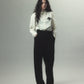 cherry tape ribbon long sleeve shirt White【Delivery in September 2026】