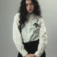 cherry tape ribbon long sleeve shirt White【Delivery in September 2026】