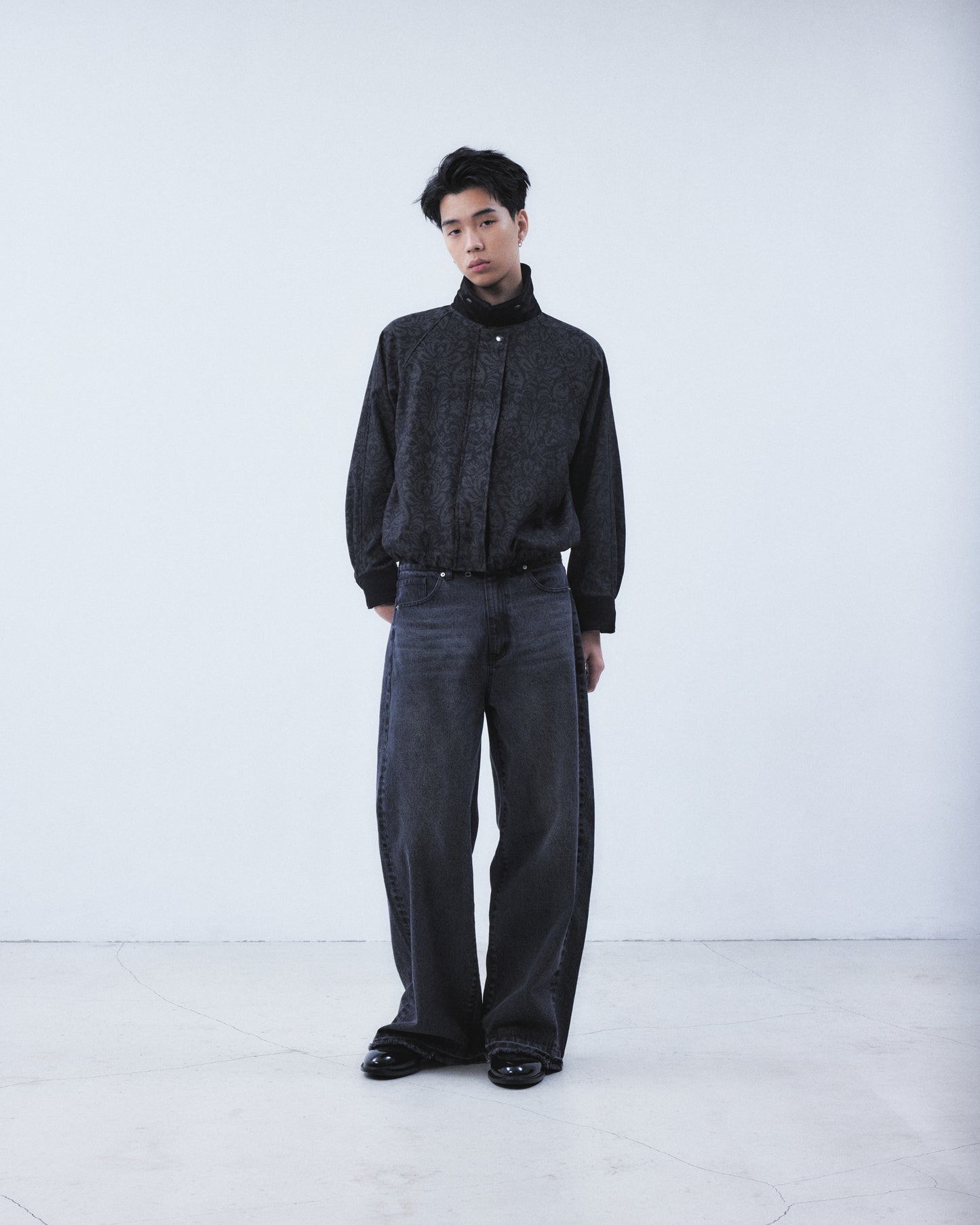 ornament print corduroy collar jacket【Delivery in September 2026】