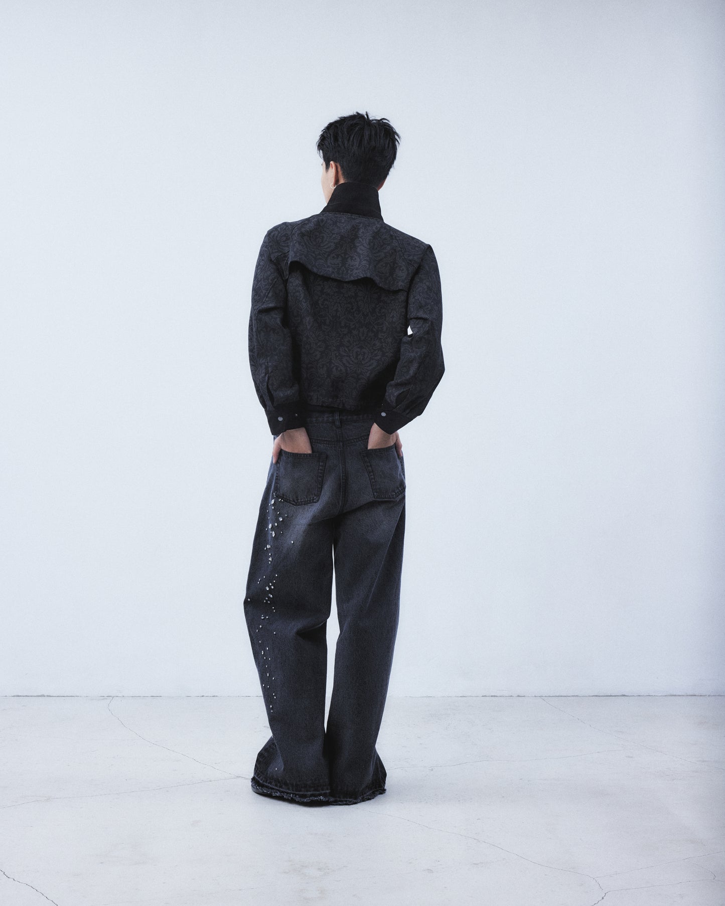 ornament print corduroy collar jacket【Delivery in September 2026】
