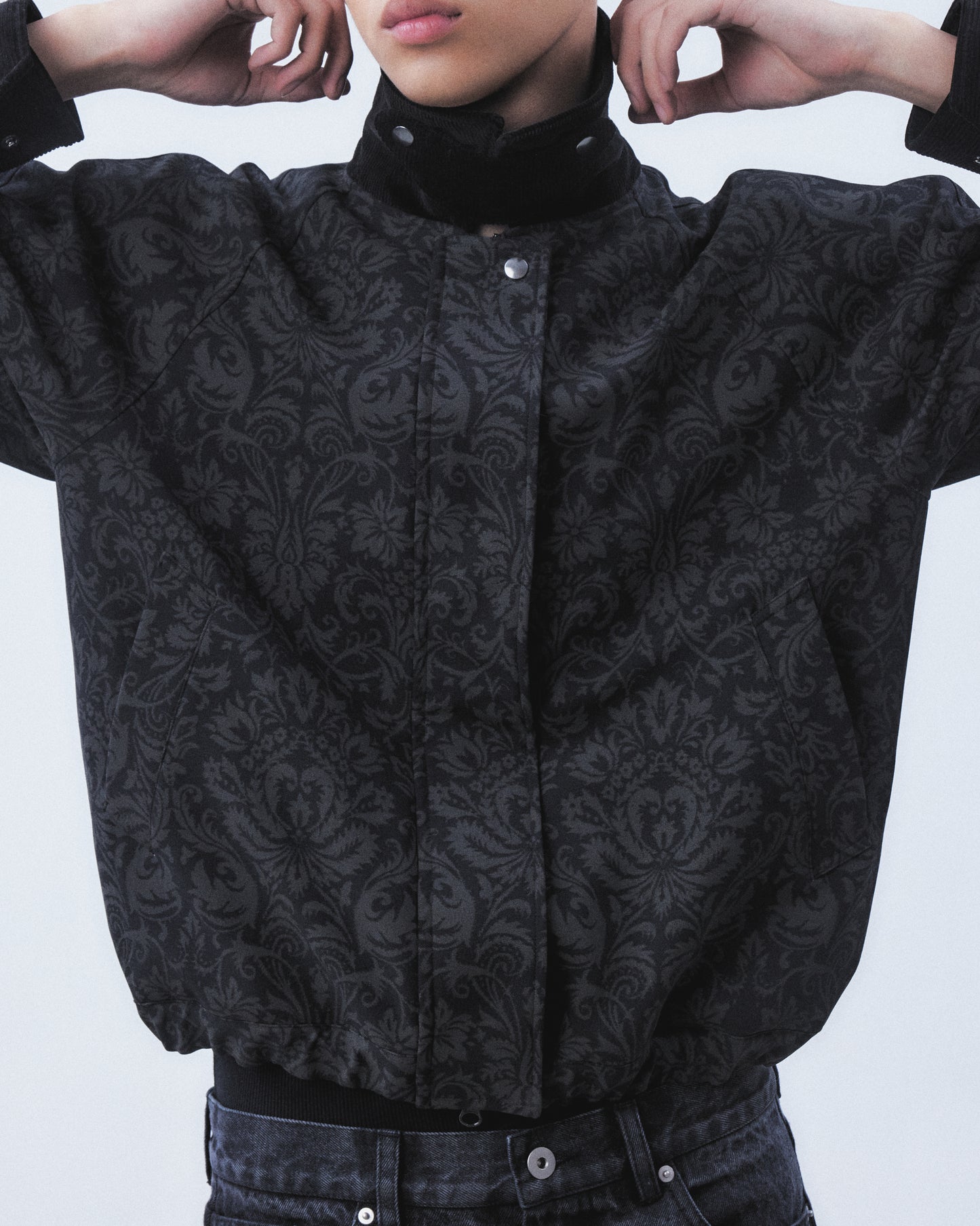 ornament print corduroy collar jacket【Delivery in September 2026】