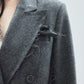 seam frayed melton coat Gray【Delivery in November 2025】