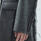 seam frayed melton coat Gray【Delivery in November 2025】