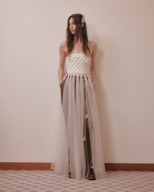 bijou cross tulle dress White【Delivery in March 2027】