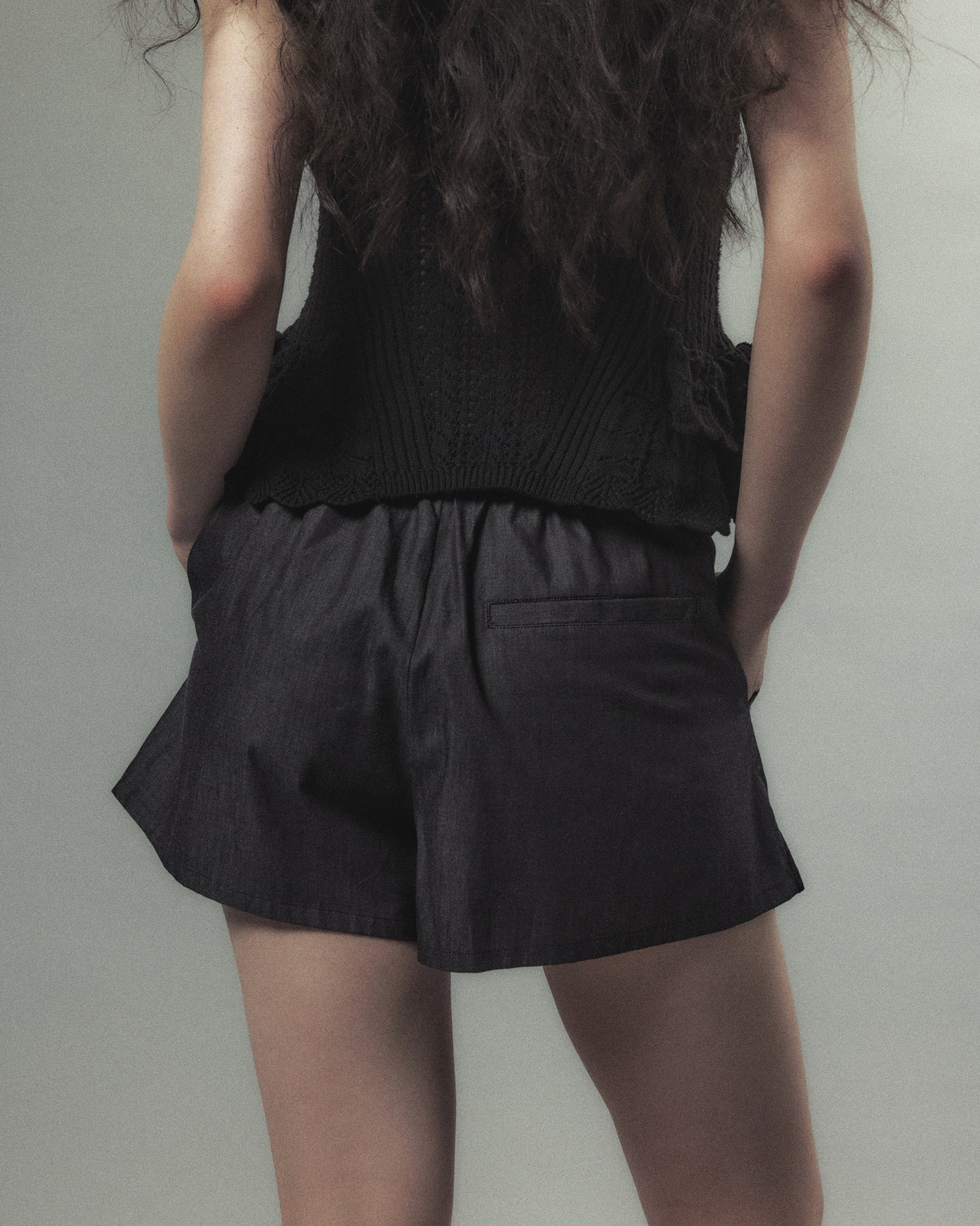 cherry tape ribbon half pants Blue【Delivery in September 2026】