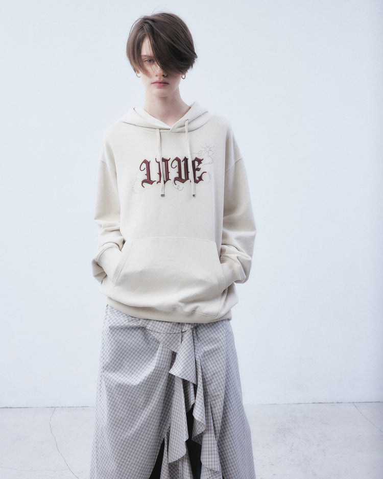 LOVE sparkle hoodie Ivory【Stock】