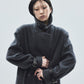 lace up soutien collar coat Gray【Delivery in November 2025】