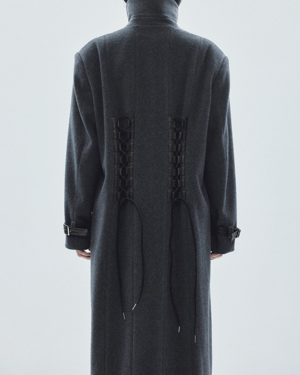 lace up soutien collar coat Gray【Delivery in November 2025】