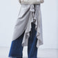 check frilled wrap skirt Ivory【Delivery in June 2026】