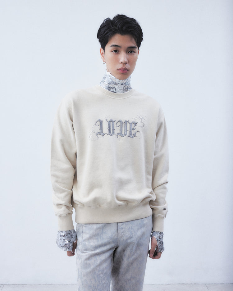 LOVE sparkle pullover Ivory【Stock】
