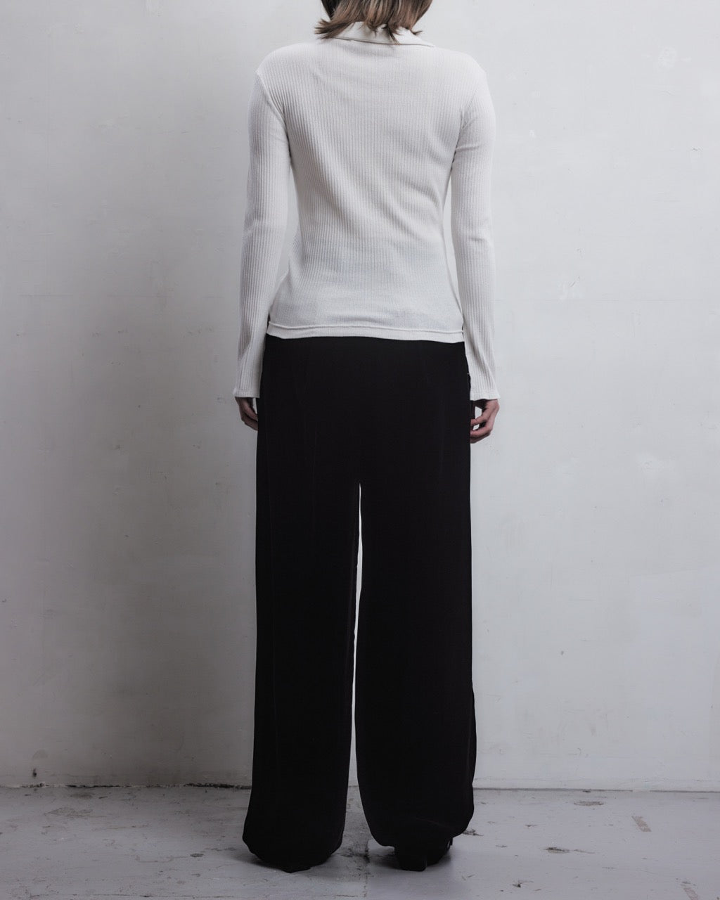 double ribbon lace up riv tops Stone white【Delivery in June 2026】