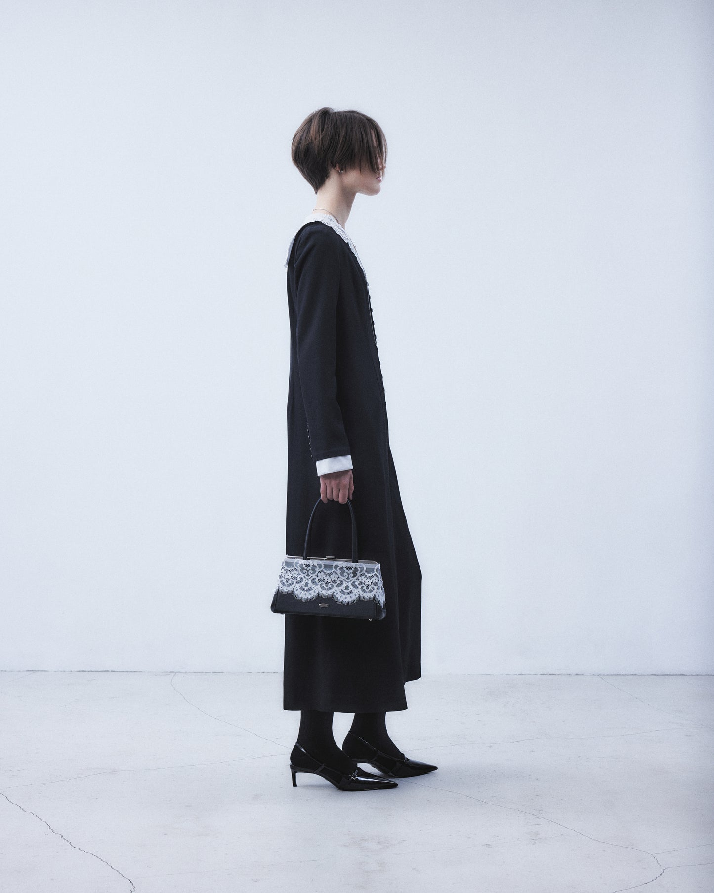 lace sailor collar long dress【Delivery in July 2026】