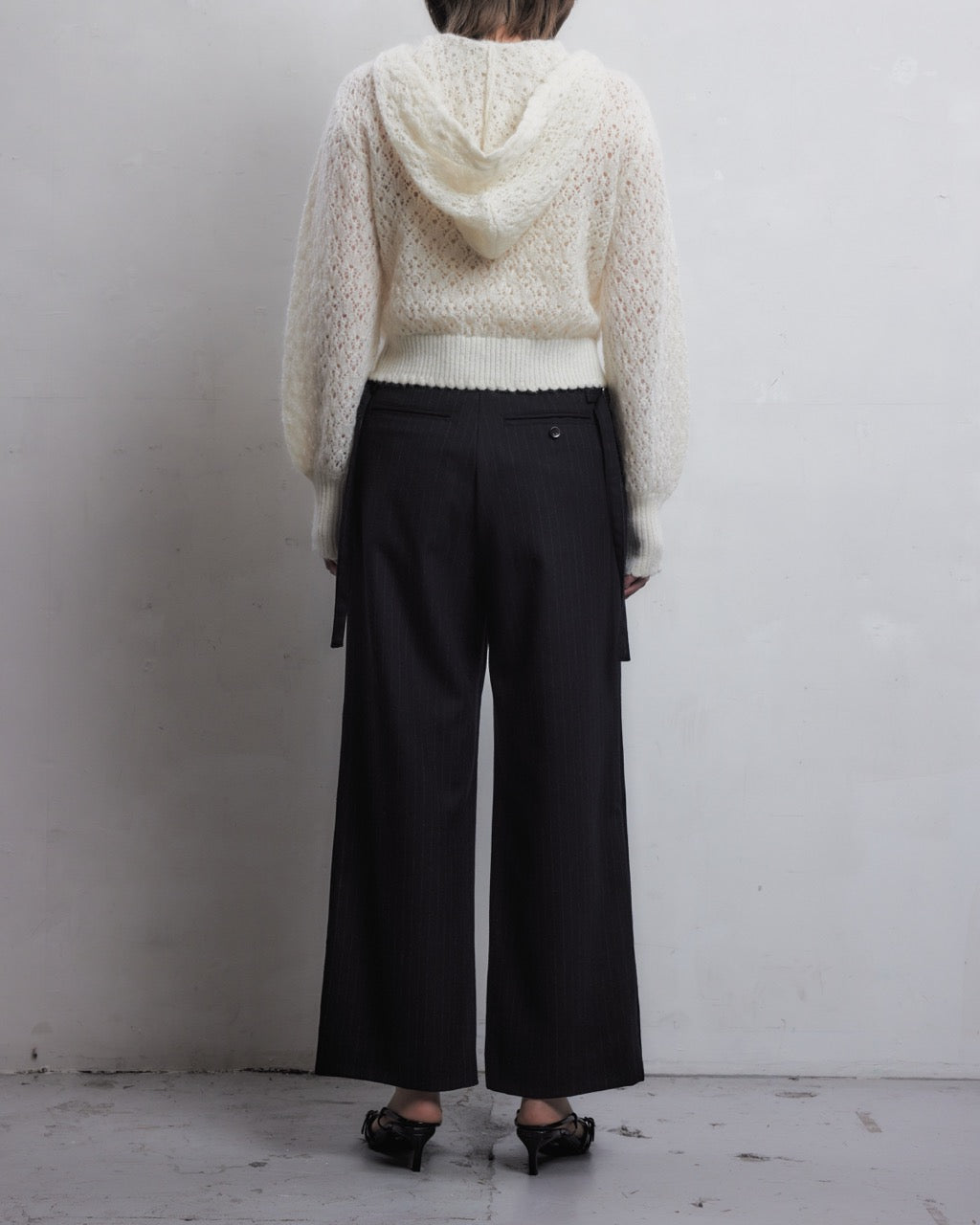 mohair lace knit hoodie Ivory【Delivery in August 2026】