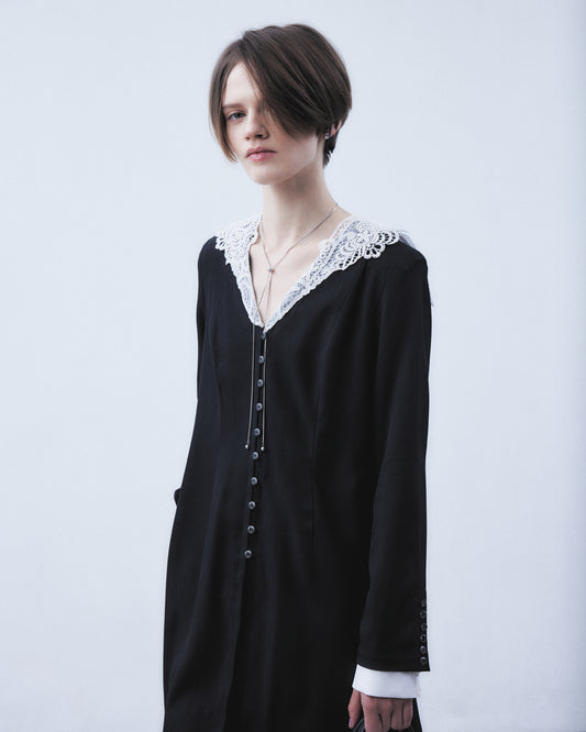 lace sailor collar long dress【Delivery in July 2026】