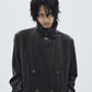 lace up soutien collar coat Dark brown【Delivery in November 2025】