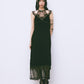 flower lace black velour camisole dress【Delivery in February 2025】