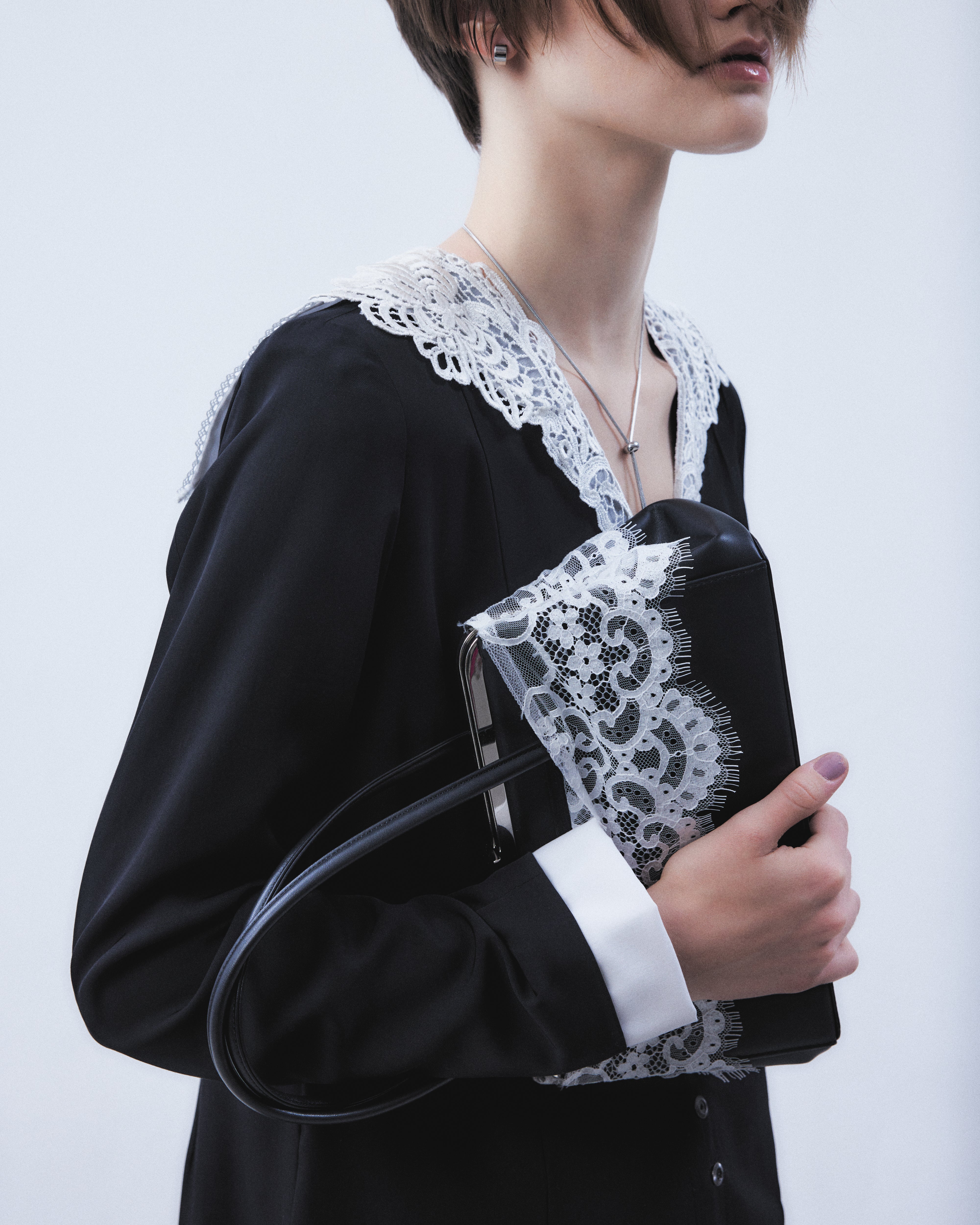 タナカダイスケ|バッグ|white lace veil leather handbag – tanakadaisuke