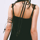 flower lace black velour camisole dress【Delivery in February 2025】