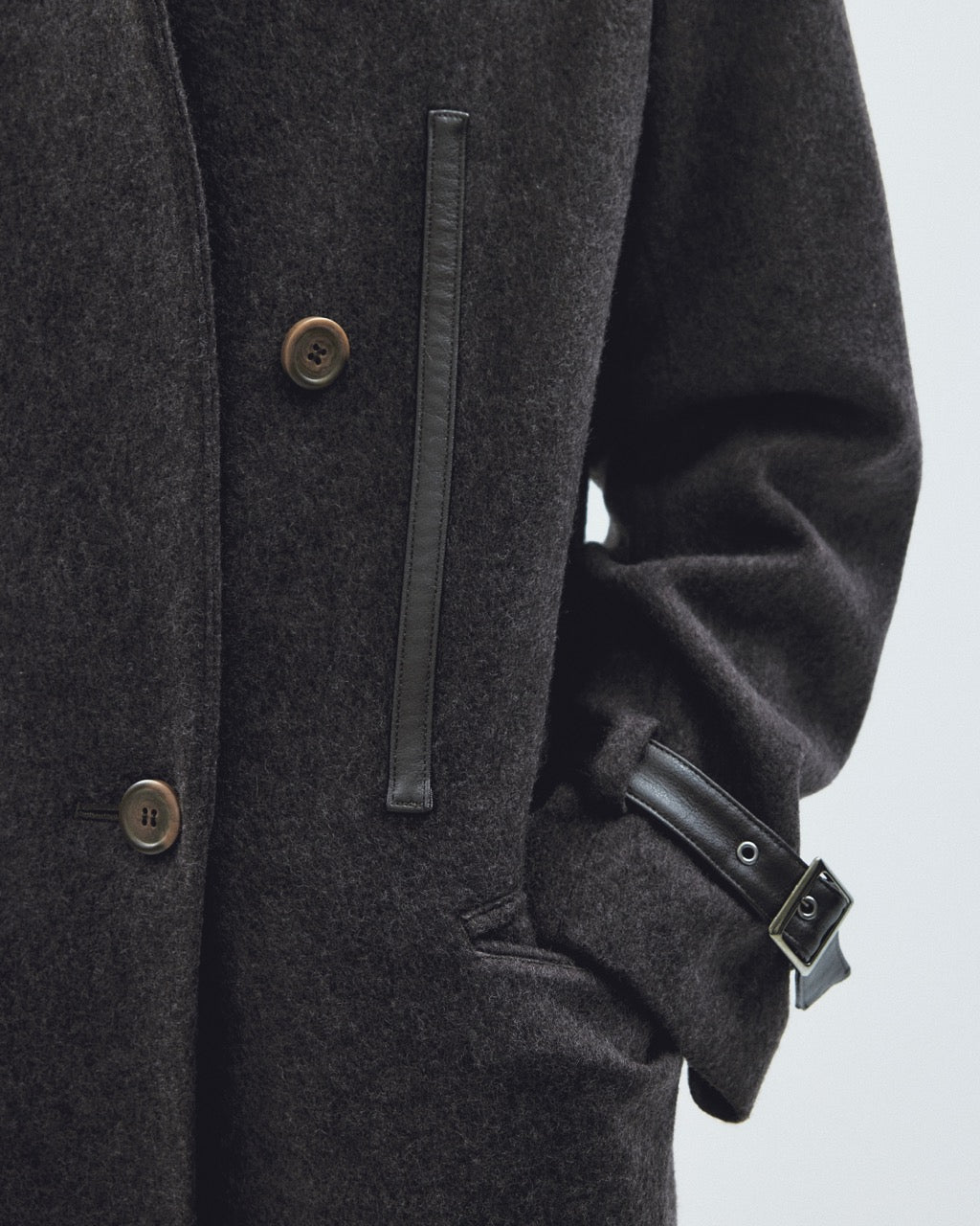 lace up soutien collar coat Dark brown【Delivery in November 2025】