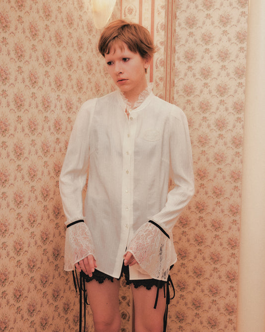 tanakadaisuke lace cuffs tack blouse Ivory ブラウス