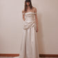 Satin drape dress One color【Delivery in March 2027】
